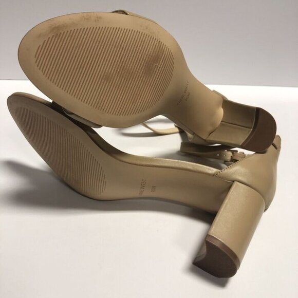 Women Nine West Women’s Pruce, Ankle Strap Block Heel Sandals, Size 10W.
